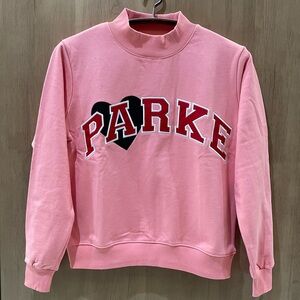 PARKE Women's Pink Sweatshirt with Heart Graphic